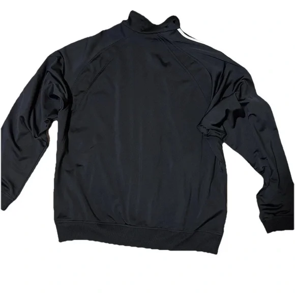 Adidas Men’s Black Tricot Track Jacket Size L 3-Stripes Zip Athletic Streetwear - Picture 6 of 6